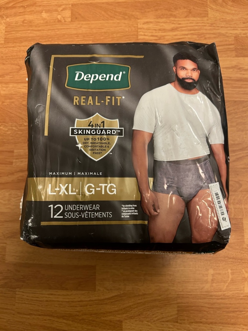 Depend Real-Fit Men's Briefs (L-XL) - 12 Count